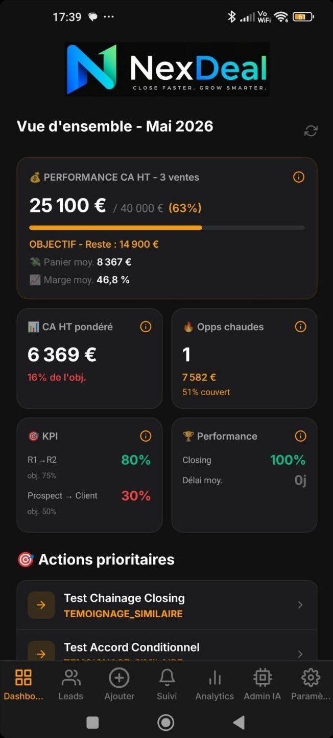 Tableau de bord NexDeal